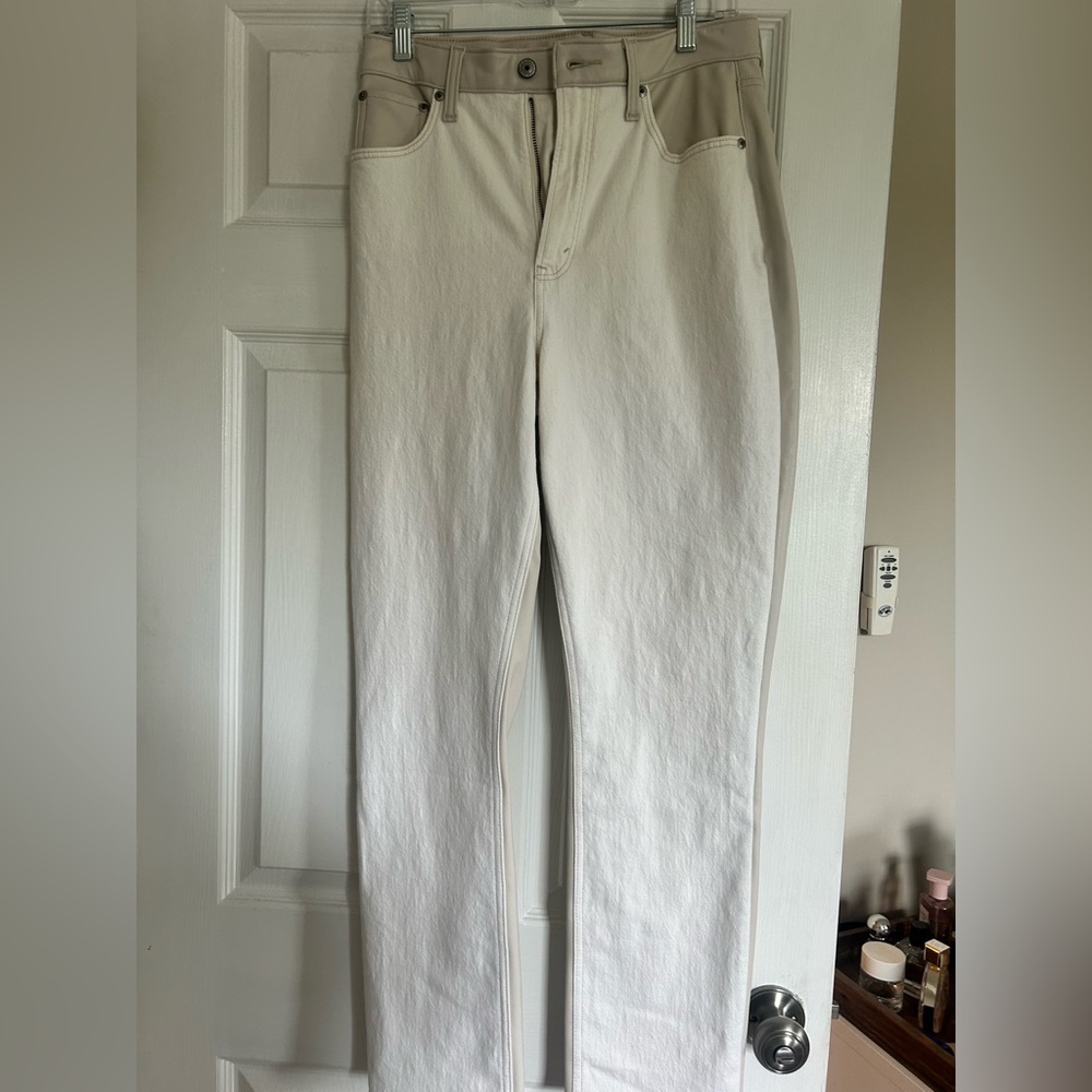 Abercrombie & Fitch Cream Ultra High Rise Jeans